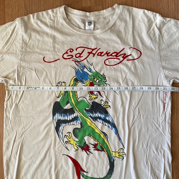 ❤️ Ed Hardy by Christian Audigier Dragon Logo Tee Size Large - Picture 7 of 10